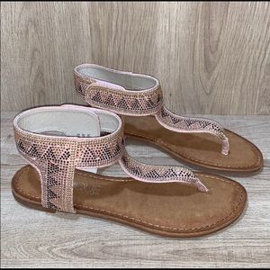NWT Blush Pink Jeweled Thong Sandals